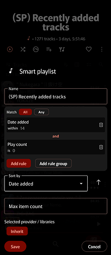 Playlist Setup - Recent Tracks