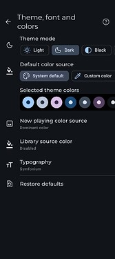 Theme, font and colors